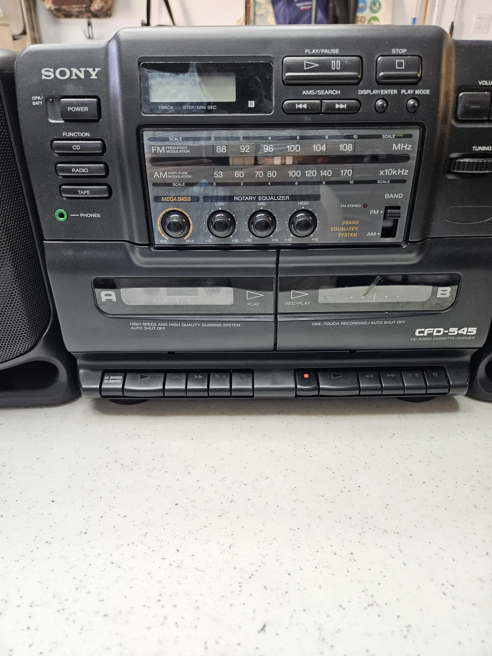 Vintage Sony CFD-545 Boombox - Fully Tested & Working - Mega Bass / CD / Remote